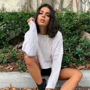 princess polly off white cropped sweater